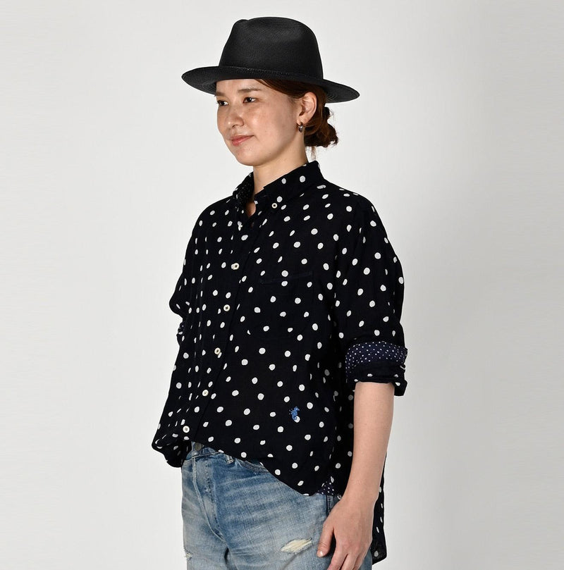 Linen Dots 908 Ocean Buttondown Shirt - 45R by 45rpm studio