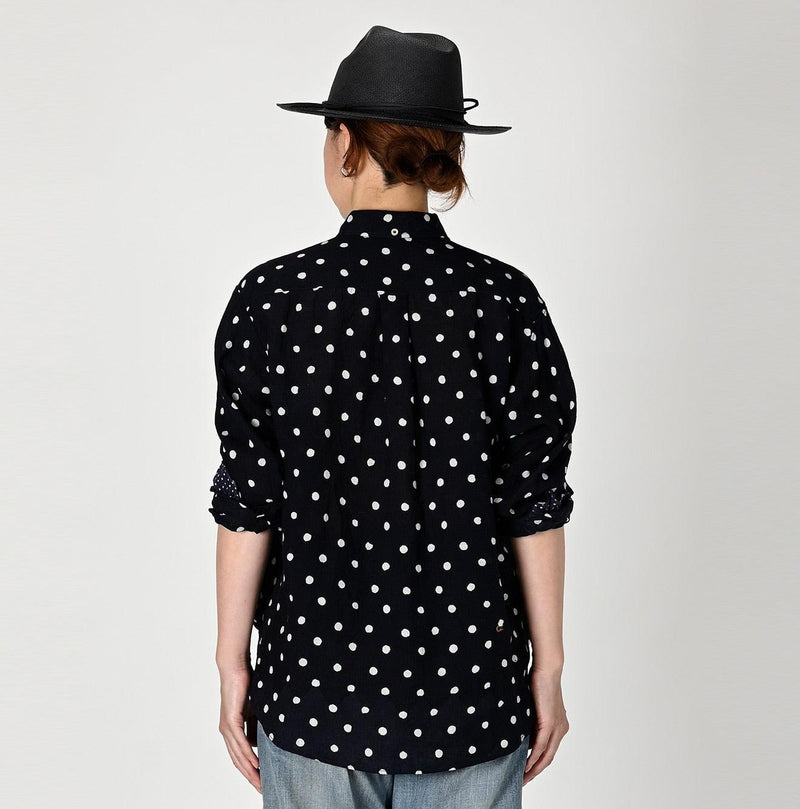 Linen Dots 908 Ocean Buttondown Shirt - 45R by 45rpm studio