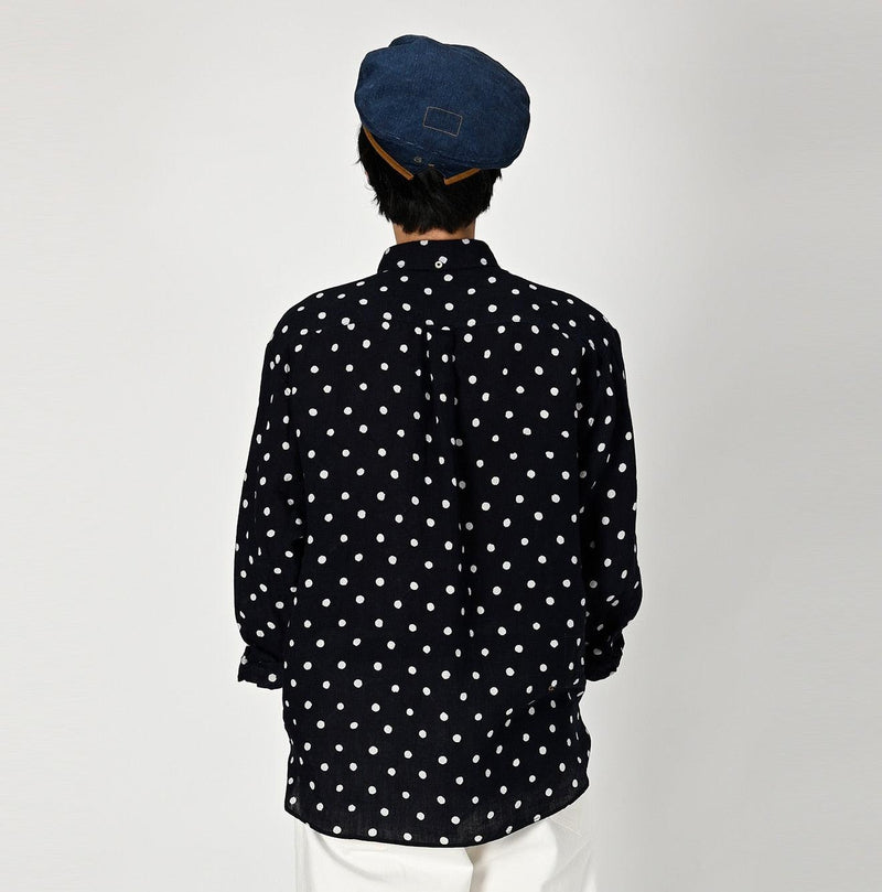 Linen Dots 908 Ocean Buttondown Shirt - 45R by 45rpm studio