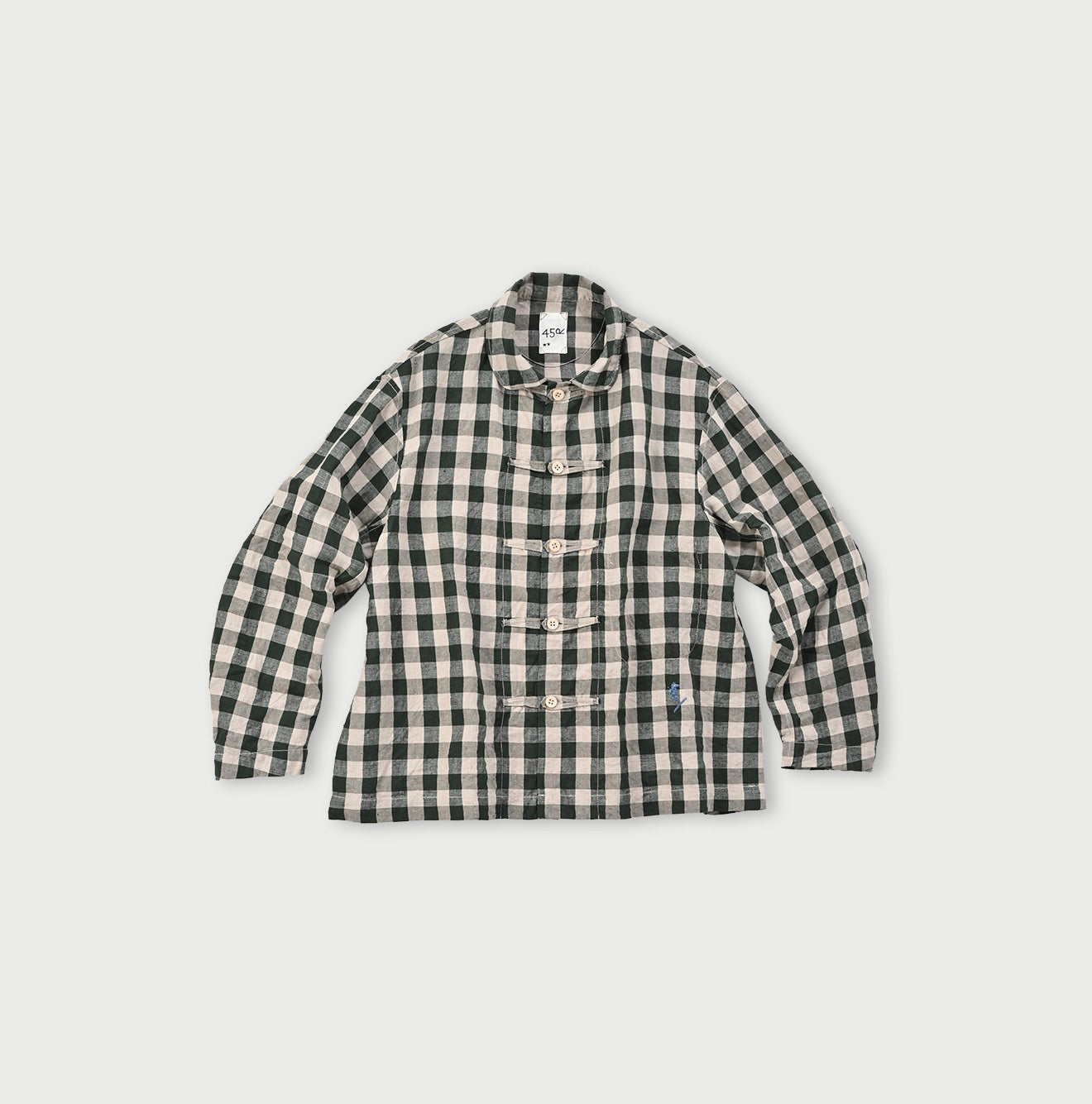 908 Indian Linen Gingham 8 Knots Coverall-shirt