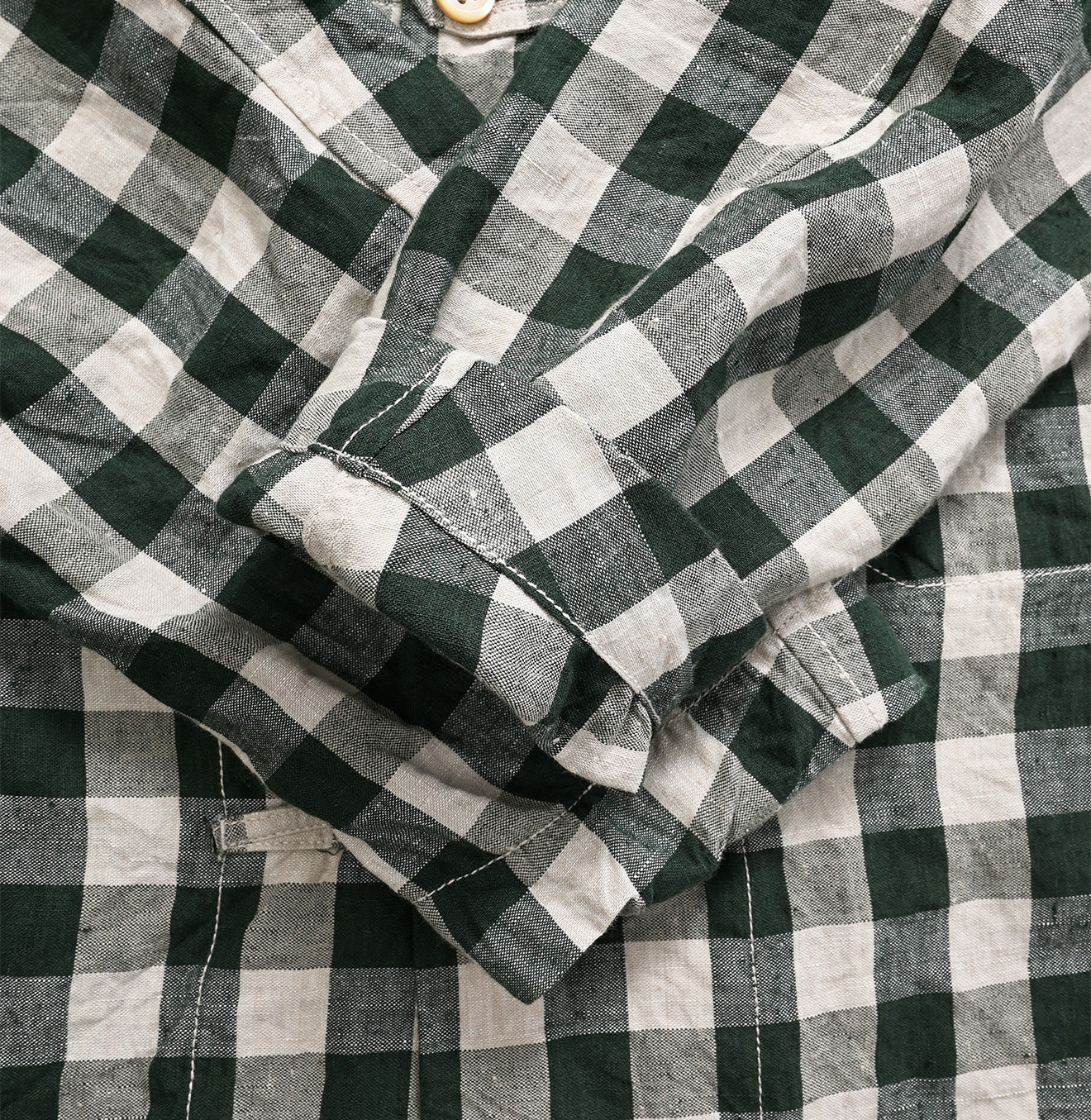 908 Indian Linen Gingham 8 Knots Coverall-shirt