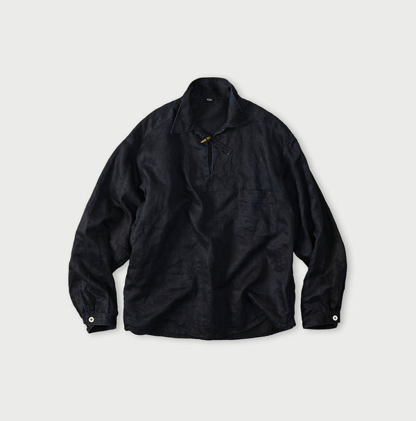 Indigo Linen Sateen 908 Duffer Shirt