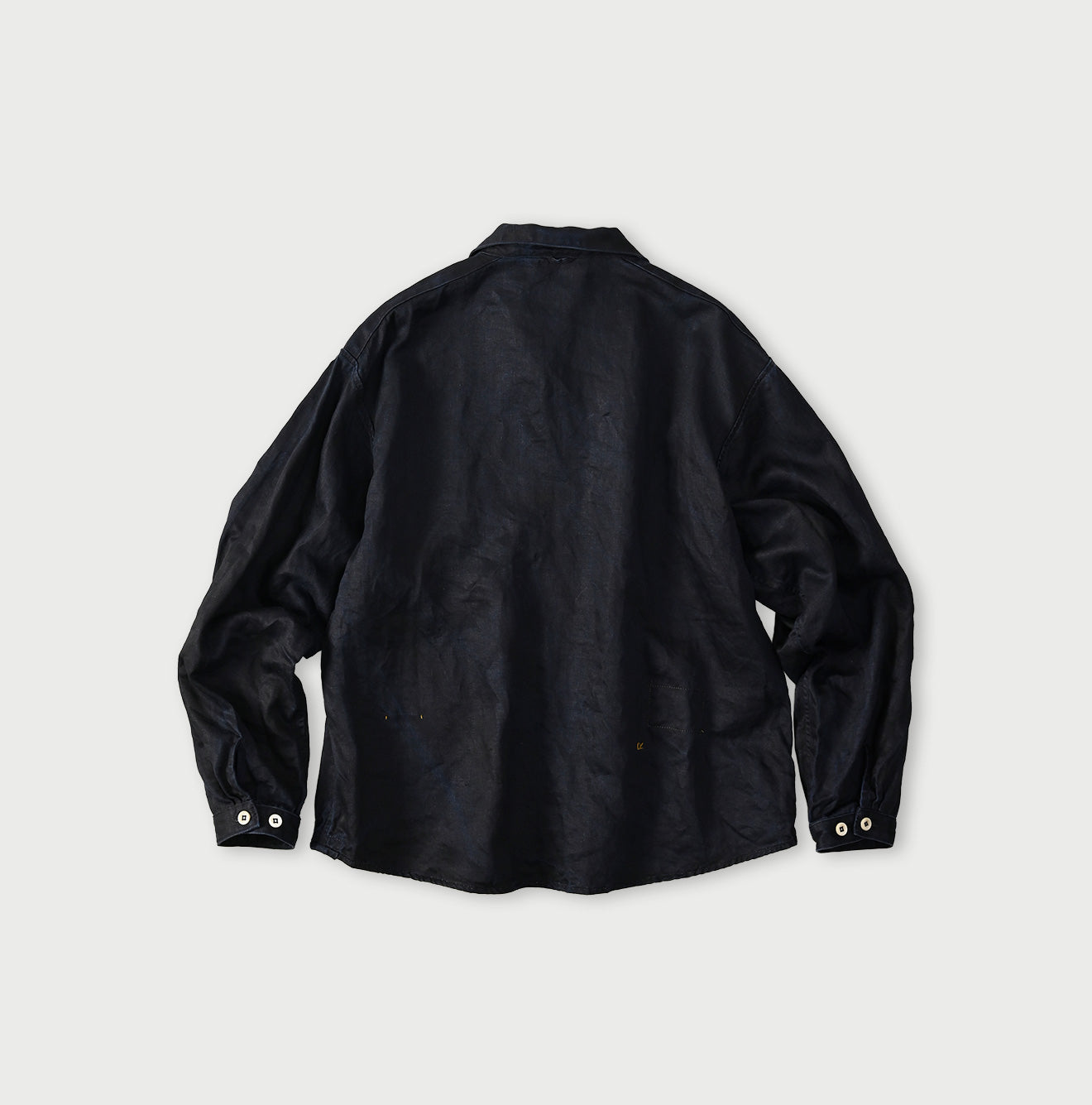 Indigo Linen Sateen 908 Duffer Shirt - Image 11