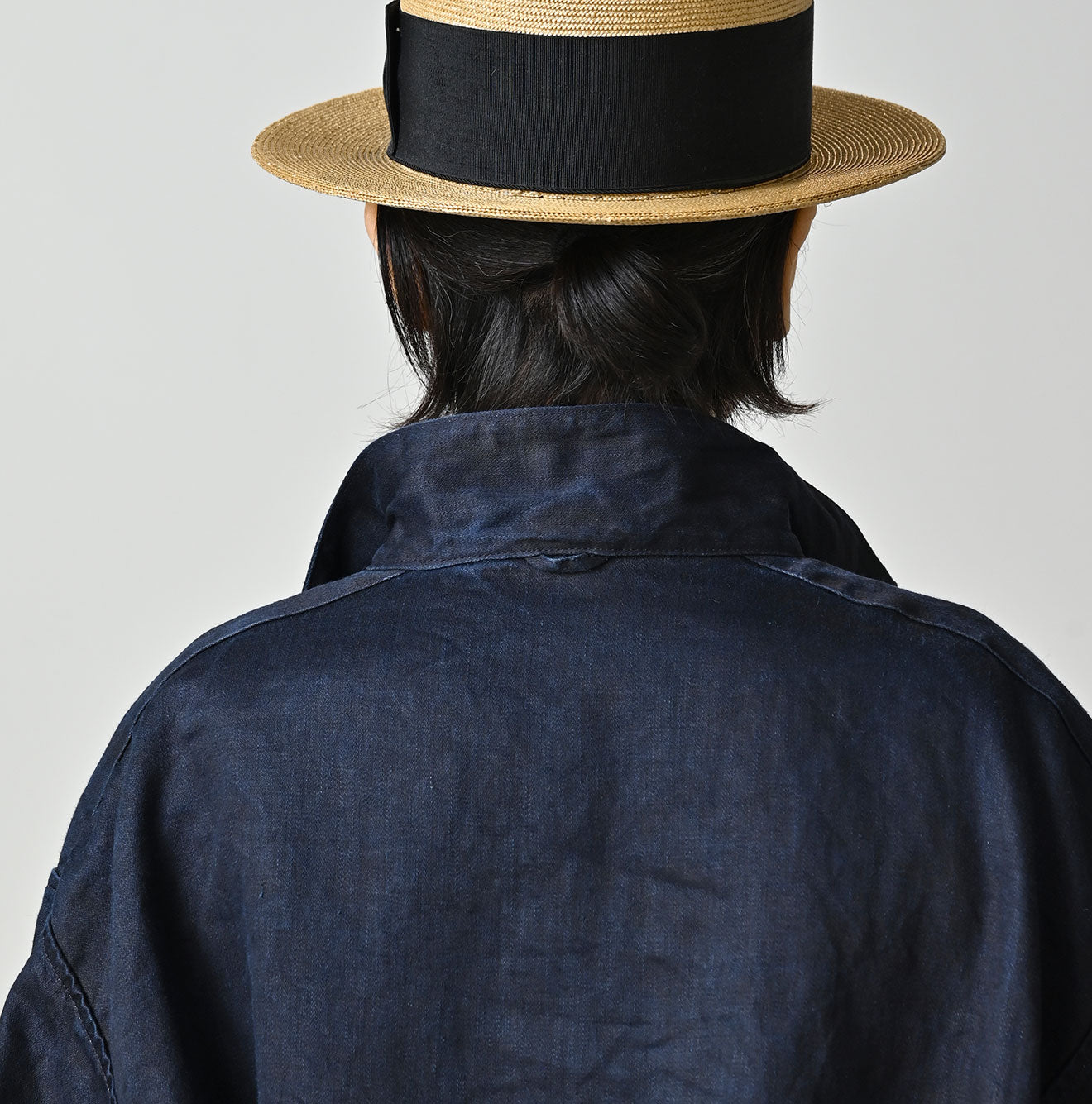 Indigo Linen Sateen 908 Duffer Shirt - Image 9
