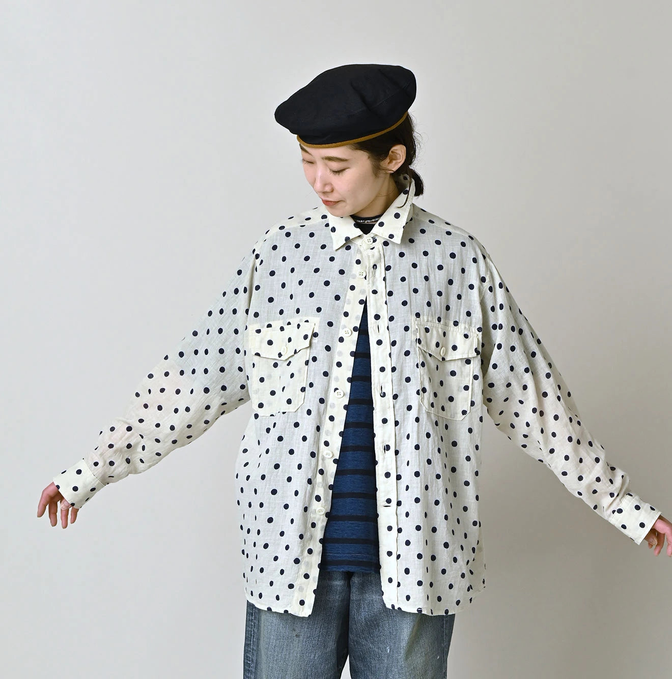 45R Gauze 908 Polka Dot Cruise Shirt - Image 7