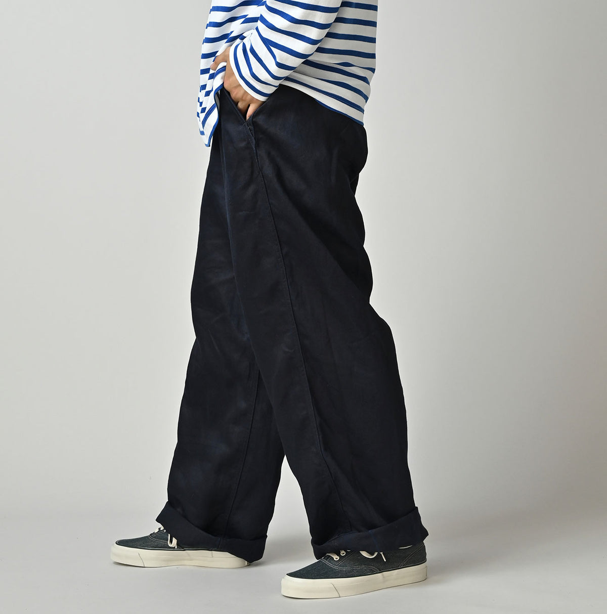 Indigo Linen Sateen 908 Easy Work Pants