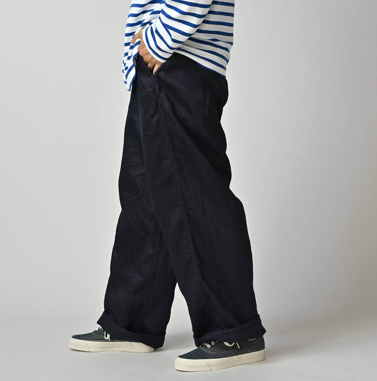 Indigo Linen Sateen 908 Easy Work Pants - Image 8