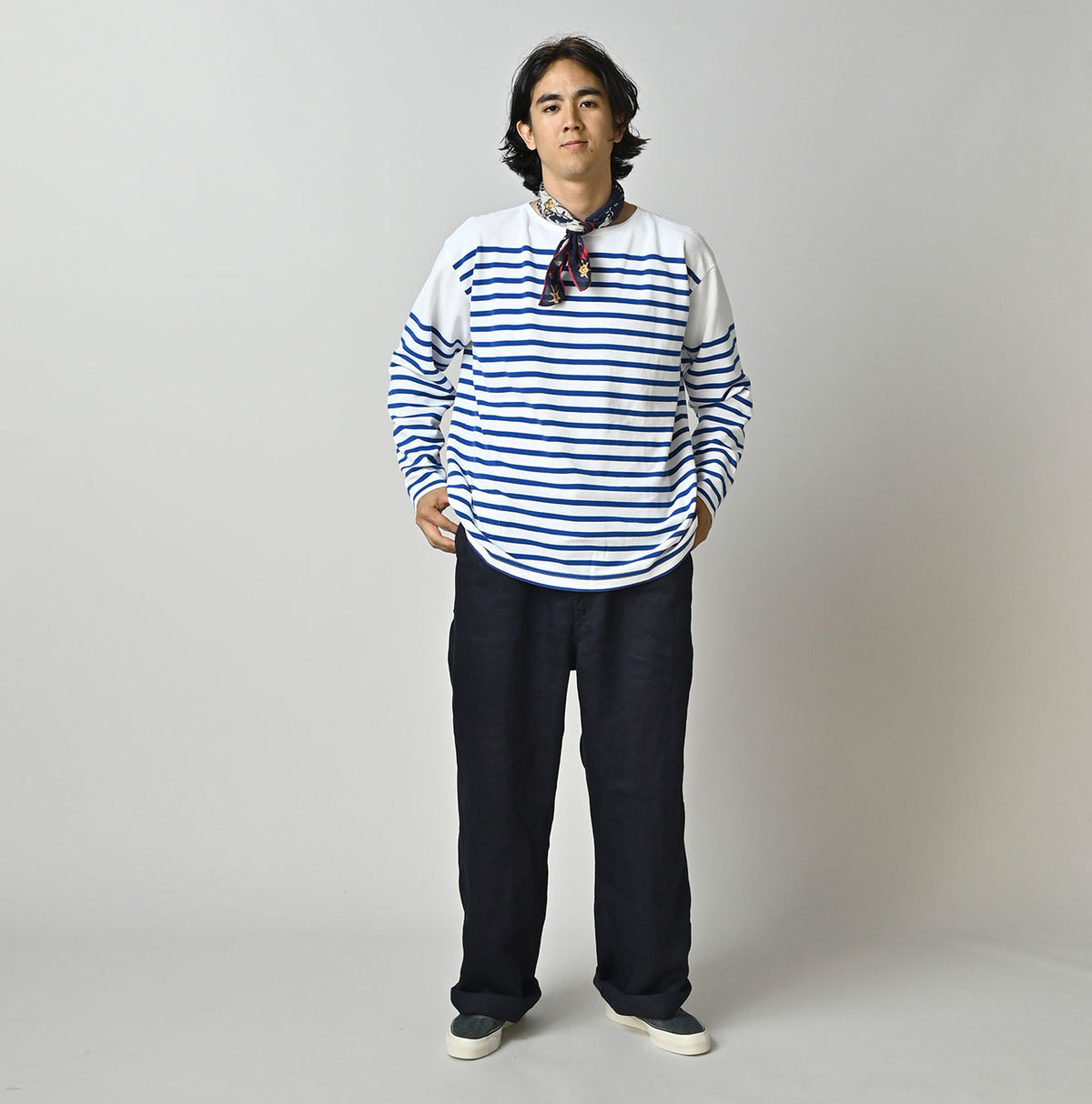 Indigo Linen Sateen 908 Easy Work Pants