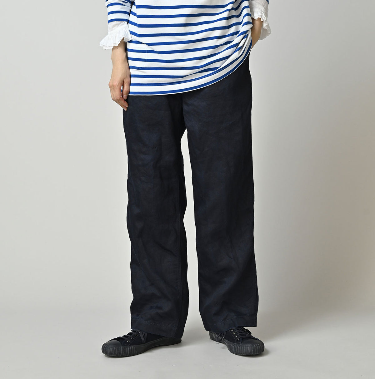 Indigo Linen Sateen 908 Easy Work Pants