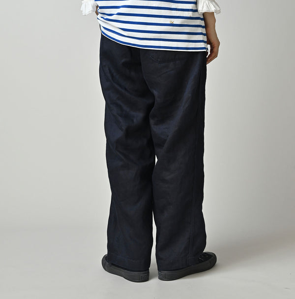 Indigo Linen Sateen 908 Easy Work Pants