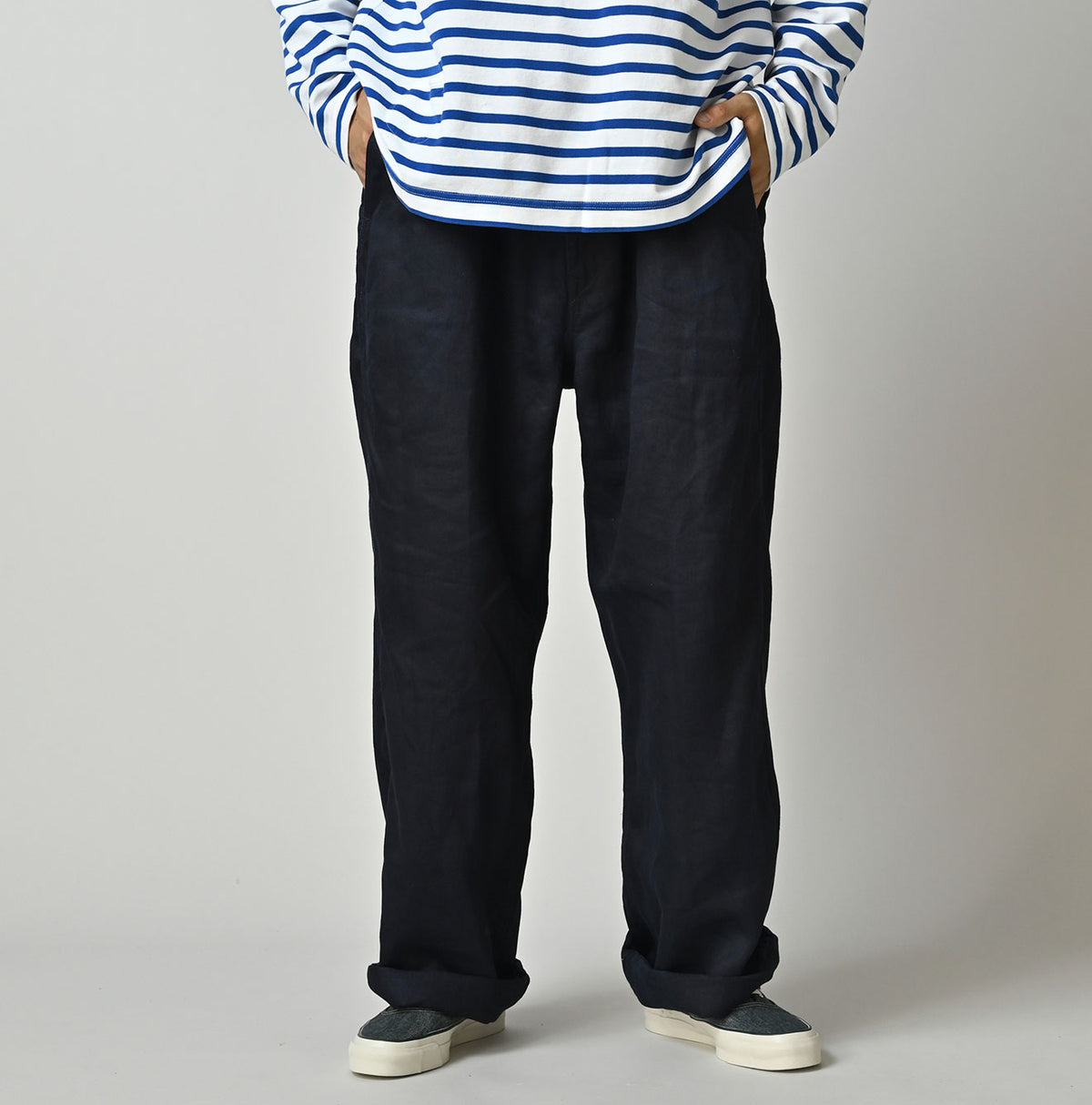 Indigo Linen Sateen 908 Easy Work Pants