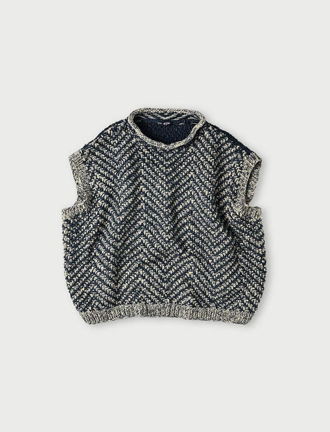 Indigo Hand Knit Vest