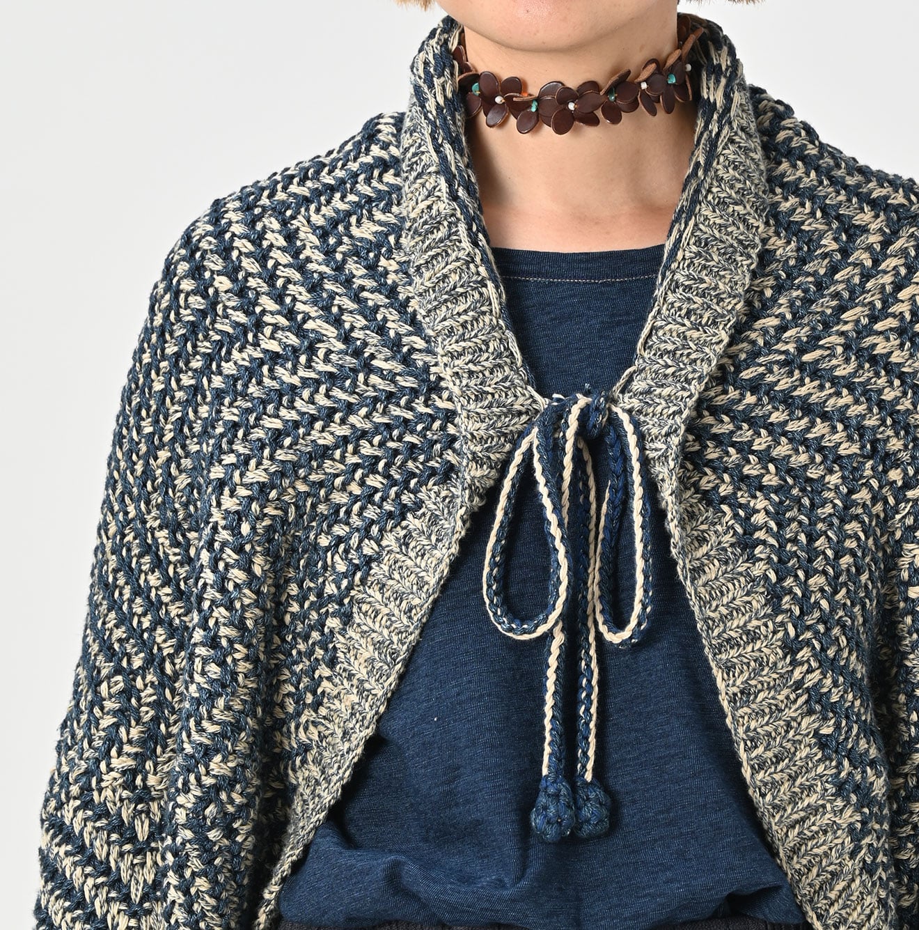 Indigo Hand Knit Bolero | 45R Official Online Store – 45R GLOBAL