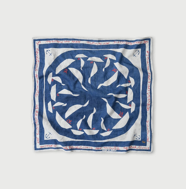 45R Indigo Gauze Tricolor Bandana