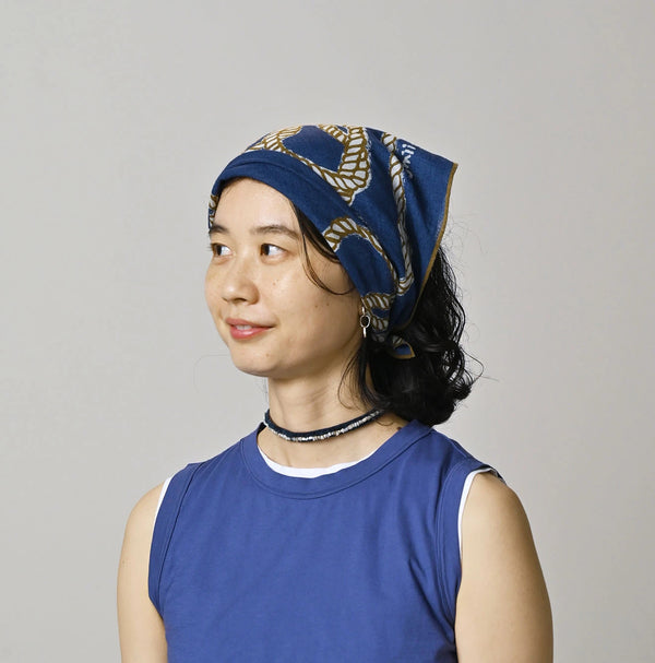 45R Indigo Gauze Tricolor Bandana
