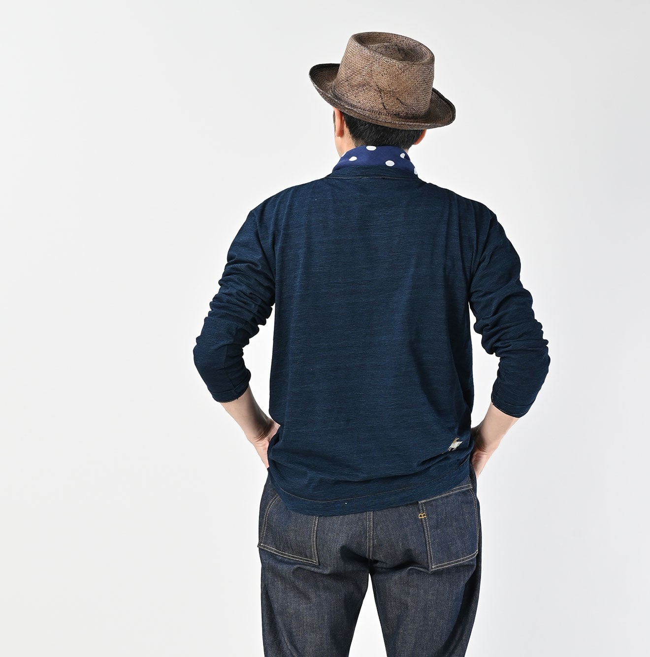 45R Indigo Goaton Embroidery 908 T-shirt - Image 9