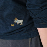 45R Indigo Goaton Embroidery 908 T-shirt