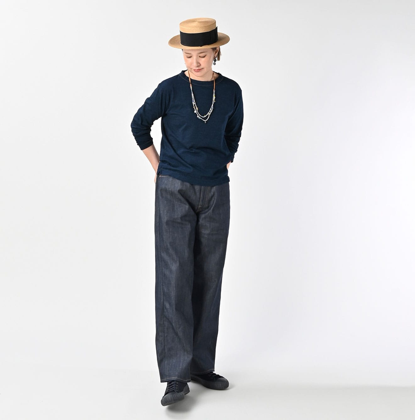 45R Indigo Goaton Embroidery 908 T-shirt - Image 2