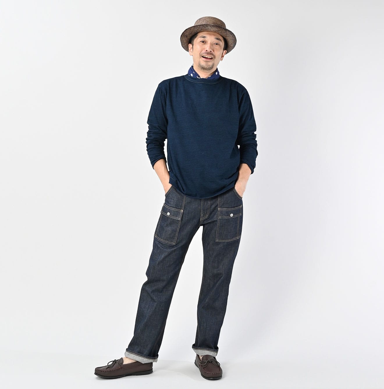 45R Indigo Goaton Embroidery 908 T-shirt - Image 3