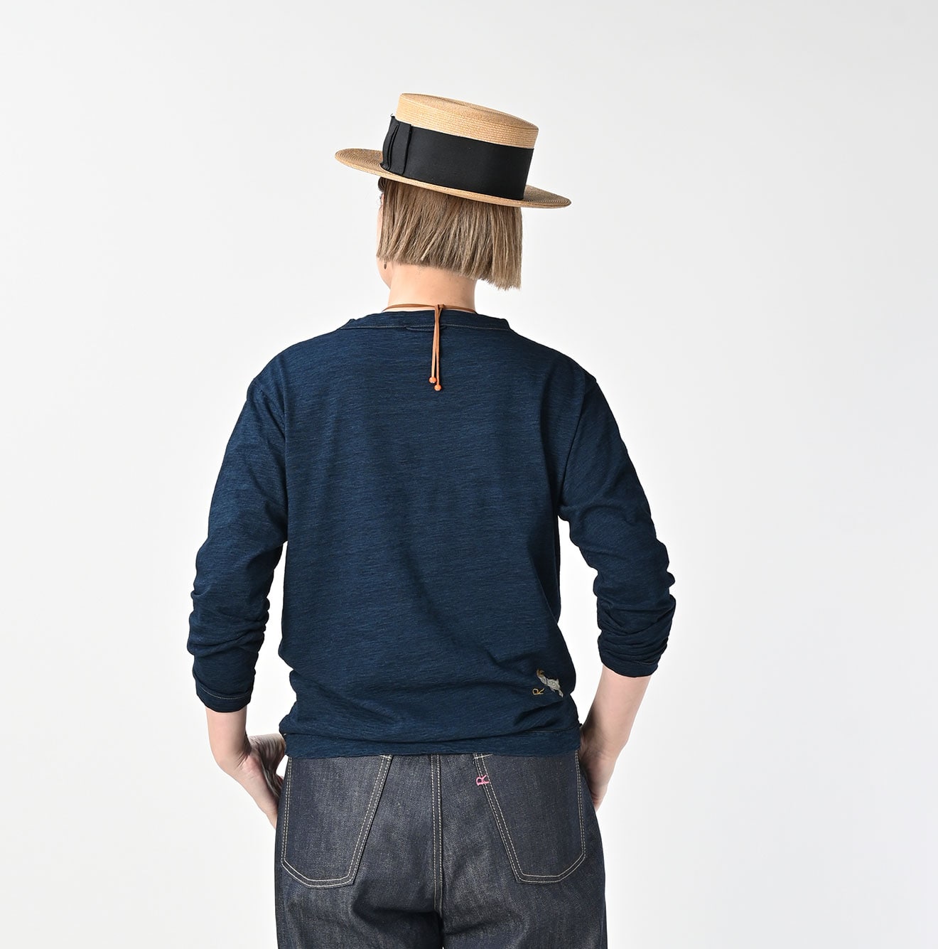 45R Indigo Goaton Embroidery 908 T-shirt - Image 6