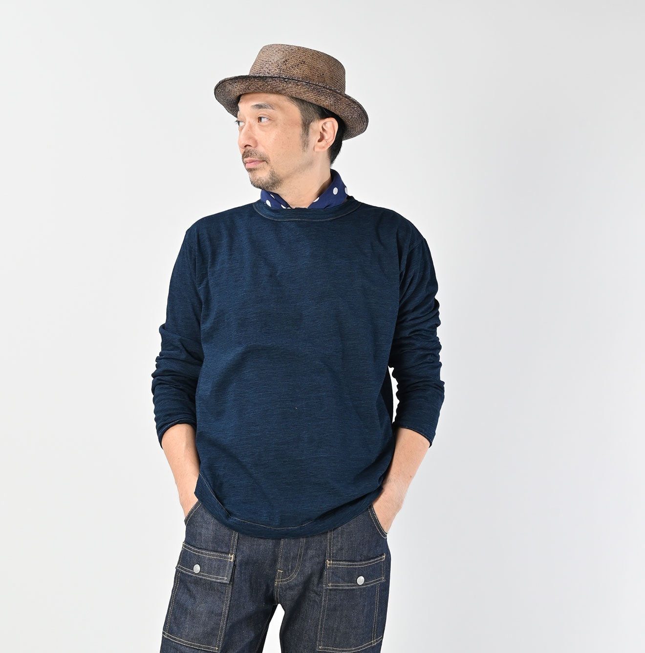 45R Indigo Goaton Embroidery 908 T-shirt - Image 7