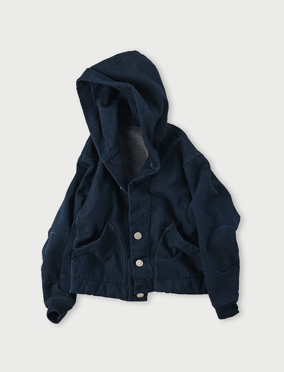 Indigo Hokkaido Fleece Outer Hoodie