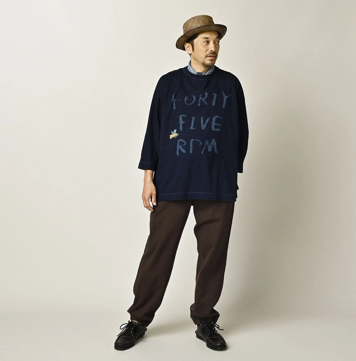 45R Indigo Big Slit Hiko Big Donkey Logo 908 T-shirt