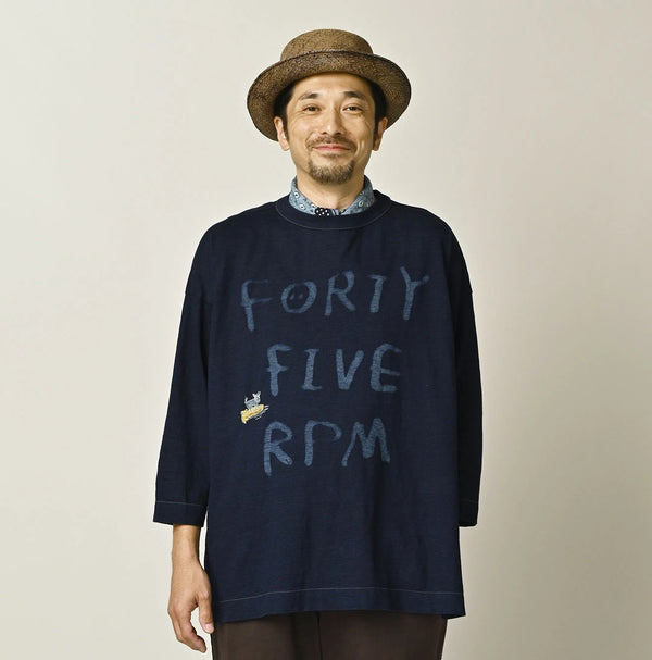 45R Indigo Big Slit Hiko Big Donkey Logo 908 T-shirt