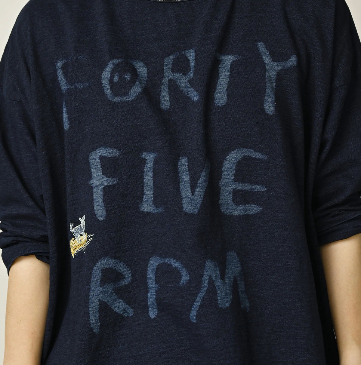 45R Indigo Big Slit Hiko Big Donkey Logo 908 T-shirt