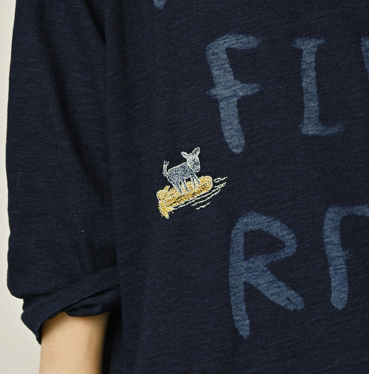 45R Indigo Big Slit Hiko Big Donkey Logo 908 T-shirt