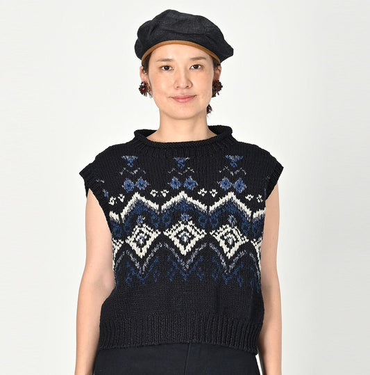 Indigo Nordic Aran Vest - 45R by 45rpm studio