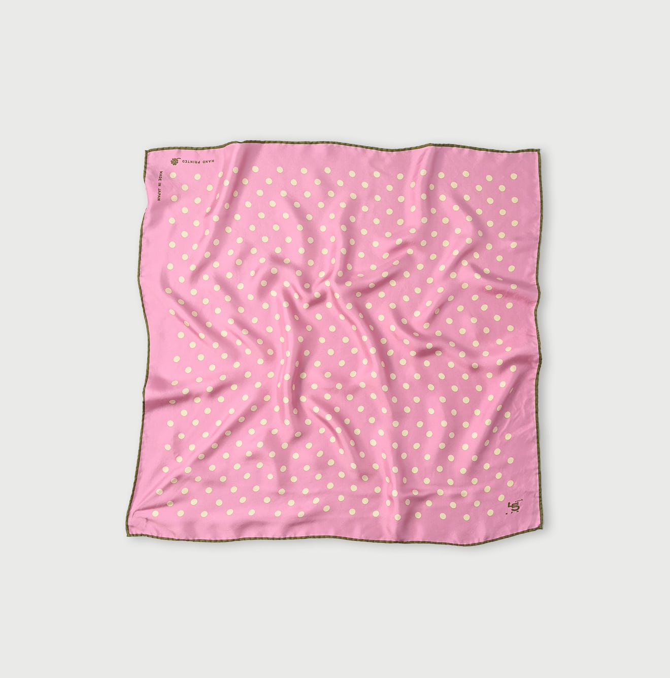 Silk Lined Dot Big Bandana - Image 1