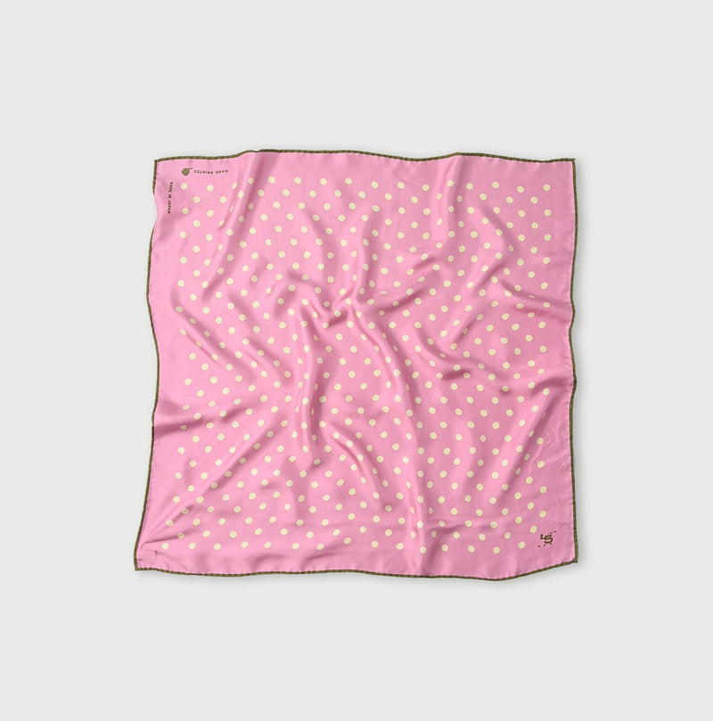 Silk Lined Dot Big Bandana - Image 1