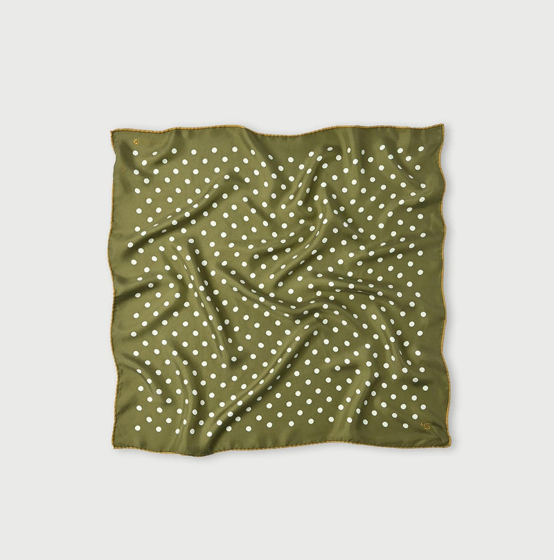 45R Silk Lined Dot Big Bandana - Image 2