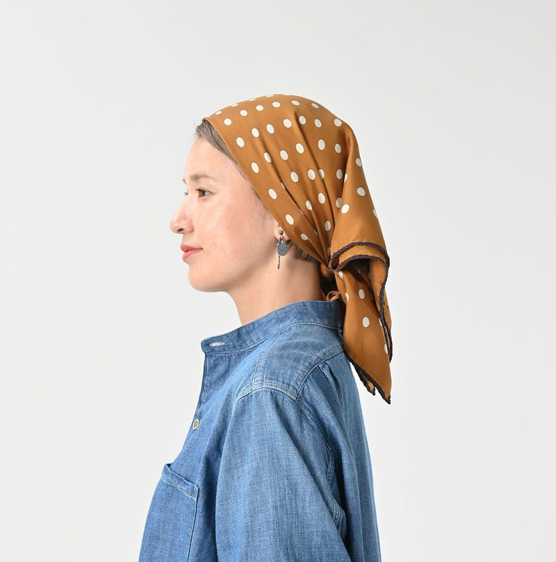 45R Silk Lined Dot Big Bandana - Image 6