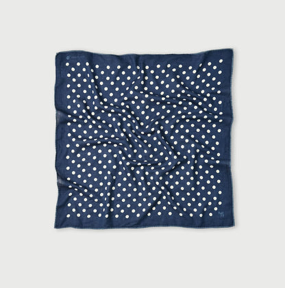 45R Indigo Lined Dot Big Bandana