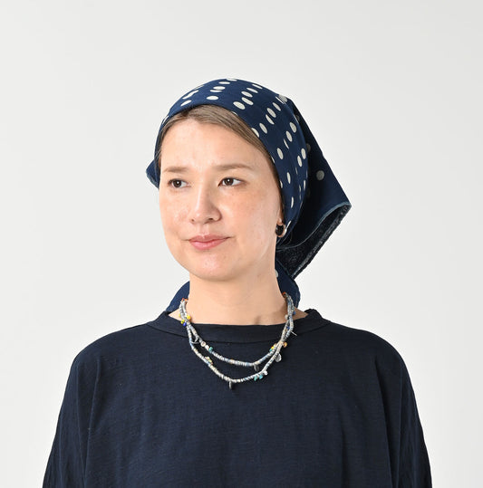 45R Indigo Lined Dot Big Bandana