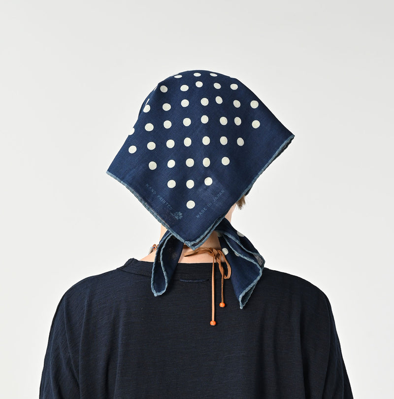 45R Indigo Lined Dot Big Bandana