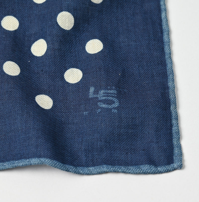 45R Indigo Lined Dot Big Bandana