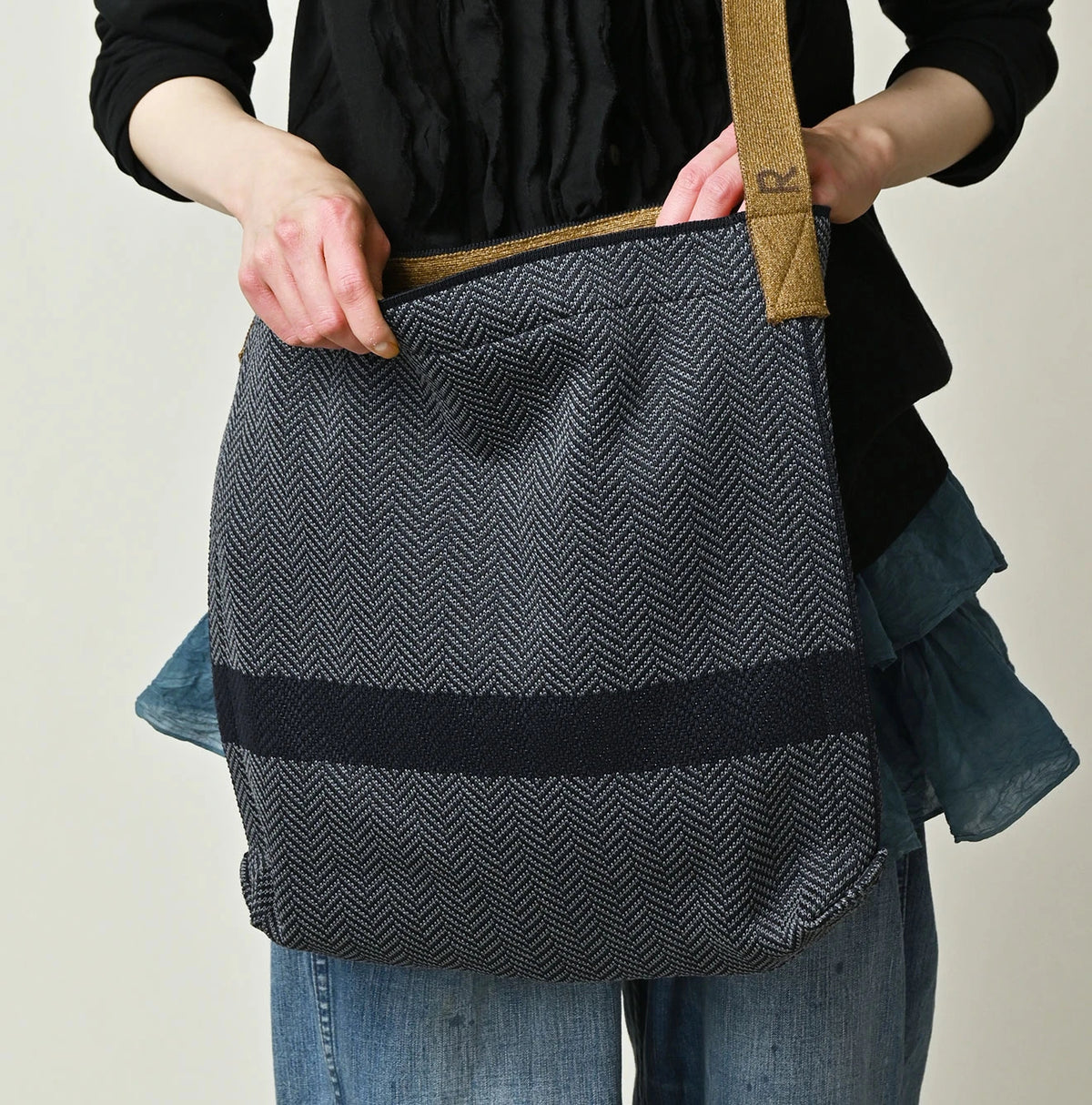 45R Jacquard Herringbone Tote Bag