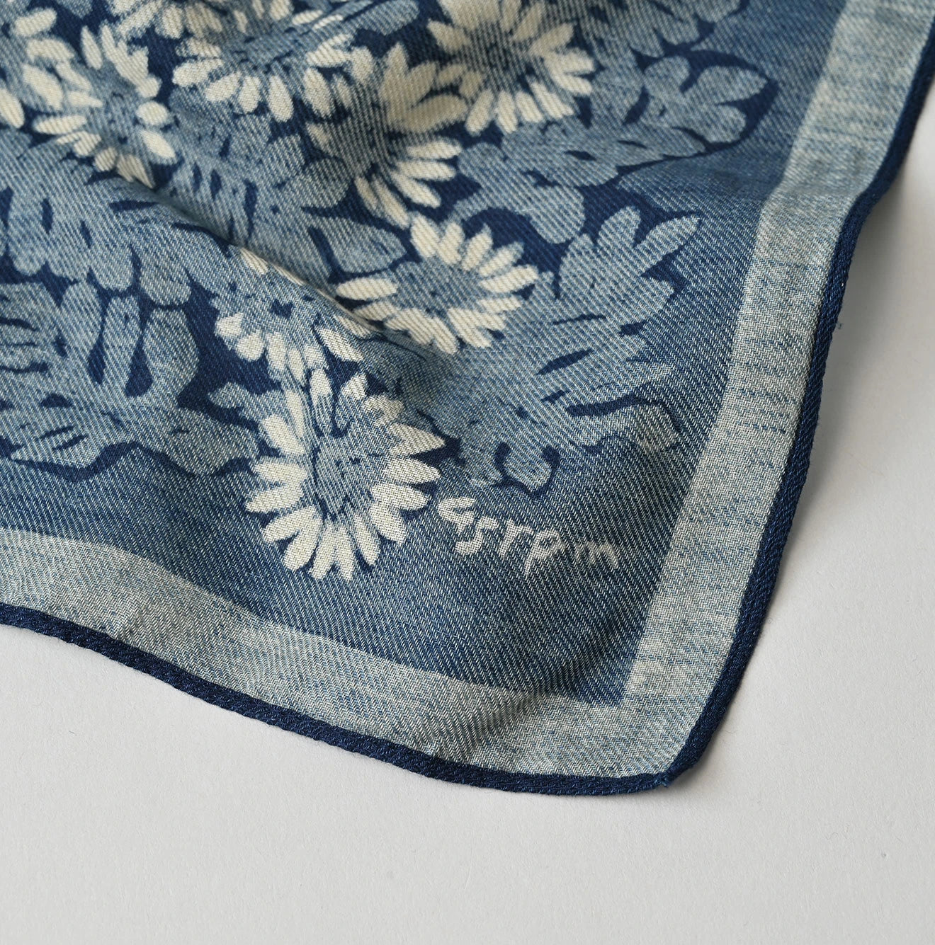 45R Indigo Supima Shellpa Flower Bandana - Image 2