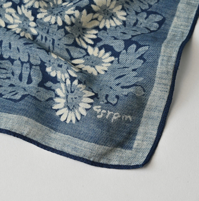 45R Indigo Supima Shellpa Flower Bandana - Image 2