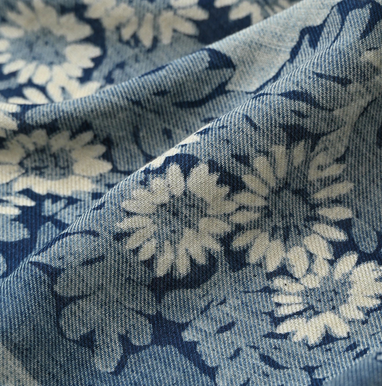 45R Indigo Supima Shellpa Flower Bandana - Image 4