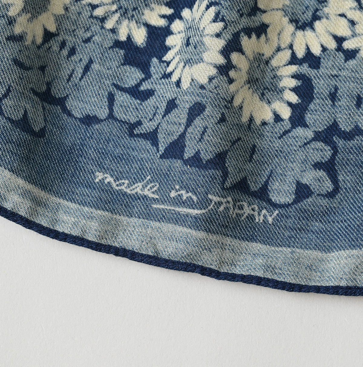 45R Indigo Supima Shellpa Flower Bandana