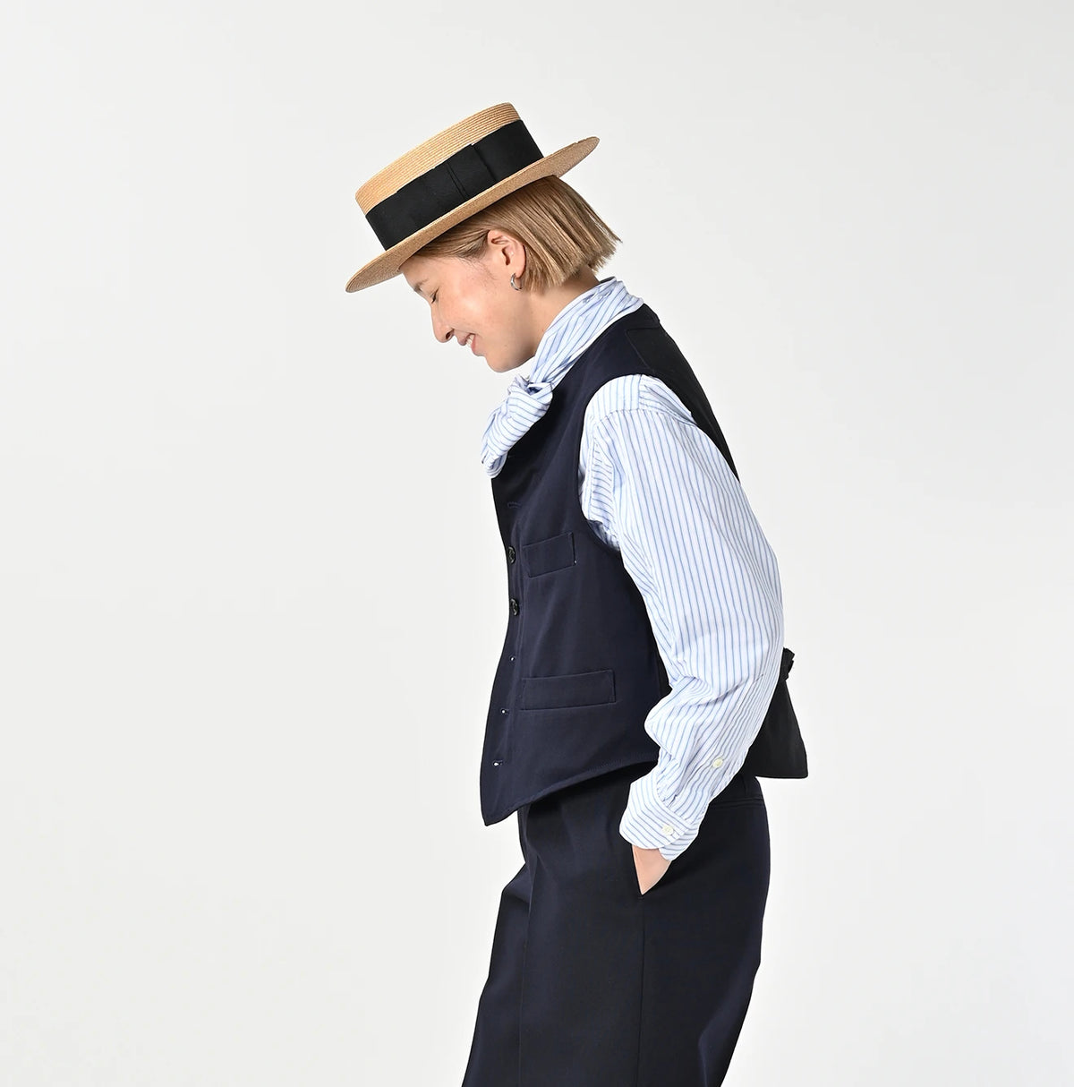 45R Wool Cotton Venetian 908 Miyuki Vest - Image 5
