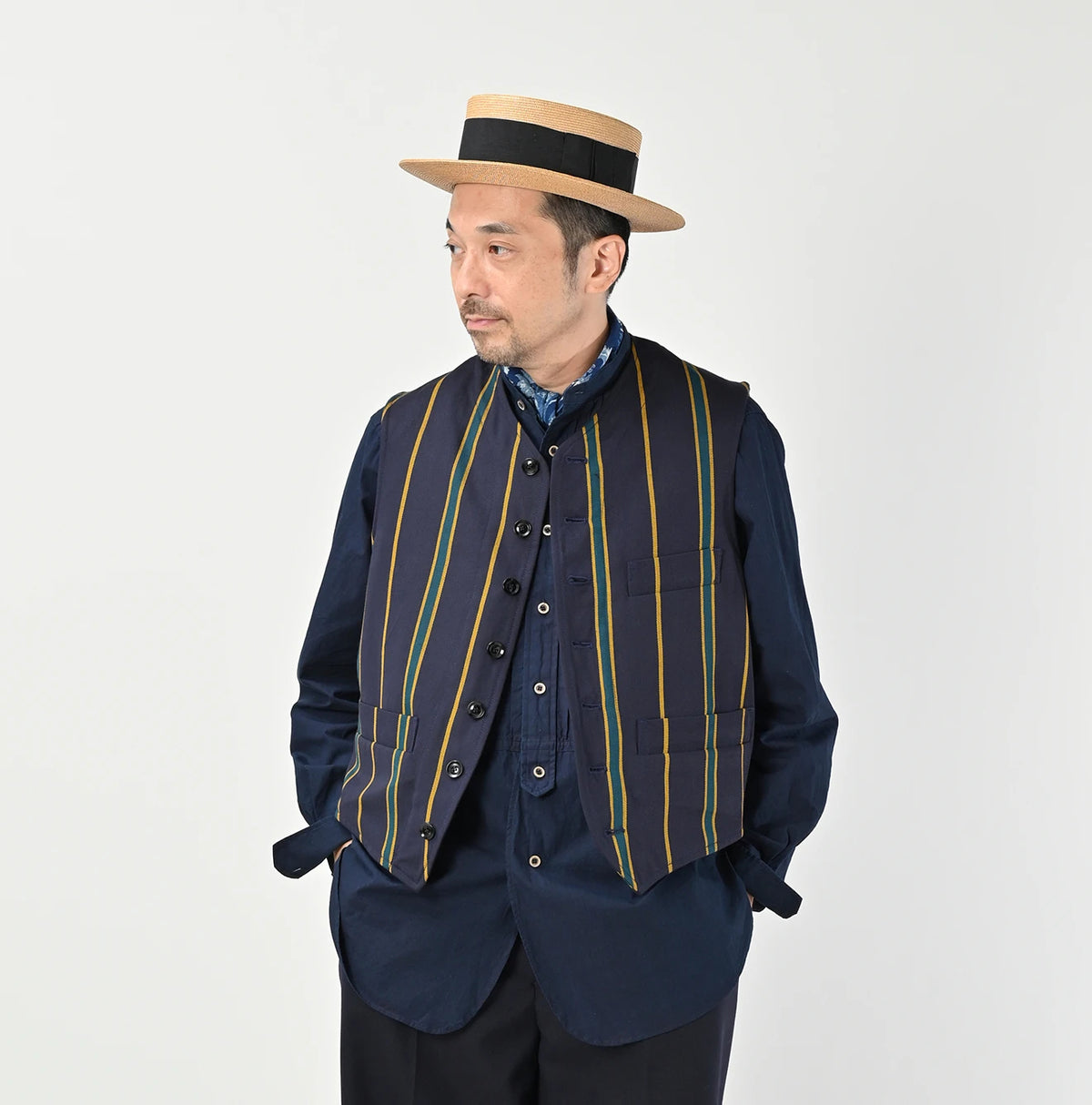 45R Wool Cotton Venetian 908 Miyuki Vest - Image 7