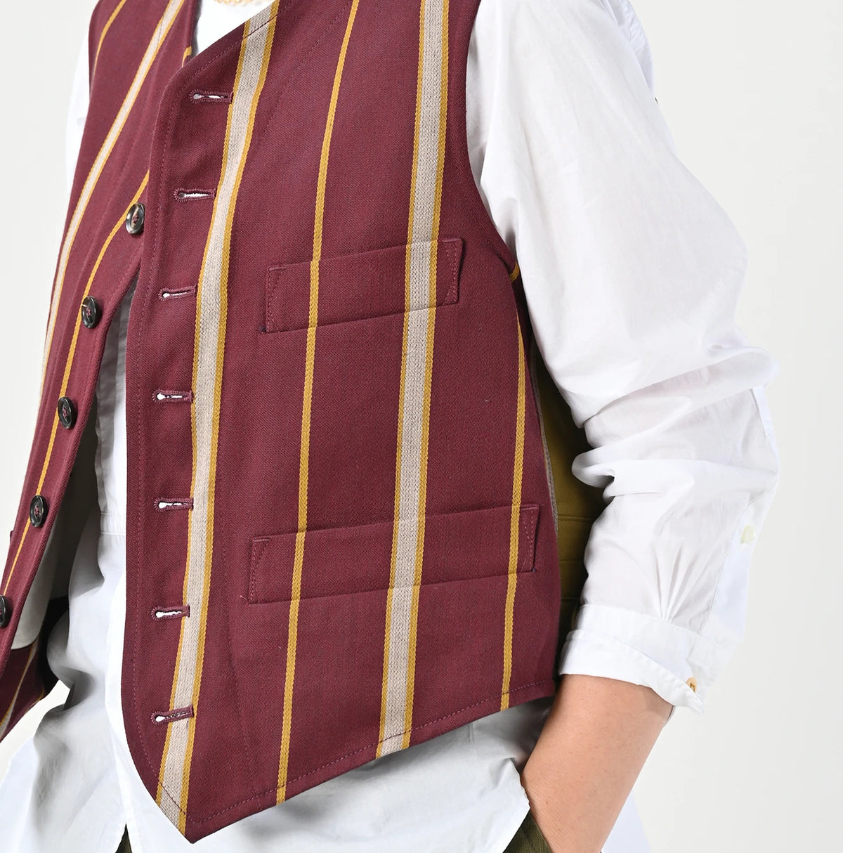 45R Wool Cotton Venetian 908 Miyuki Vest - Image 11