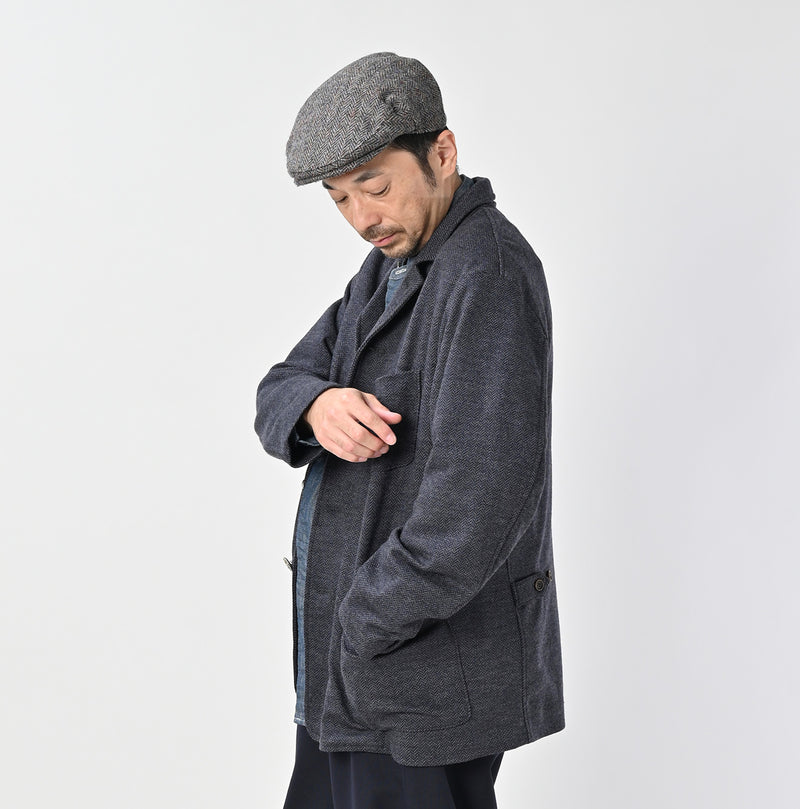 45R Herringbone Jersey Flannel 908 Cardigan Jacket