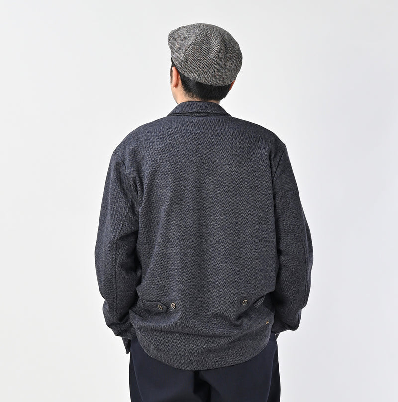 45R Herringbone Jersey Flannel 908 Cardigan Jacket