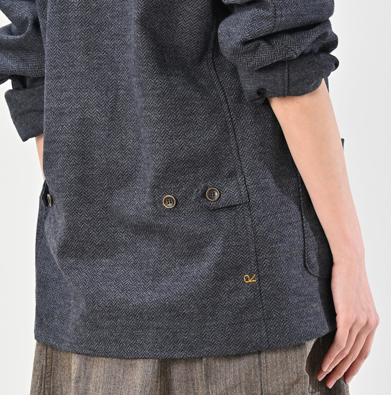 45R Herringbone Jersey Flannel 908 Cardigan Jacket